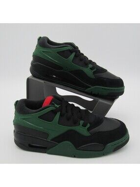New Nike Air Jordan 4 RM Boy's 5.5Y Black Green red Basketball shoes